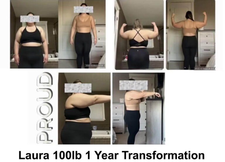 Laura 100lb 1 year transformation